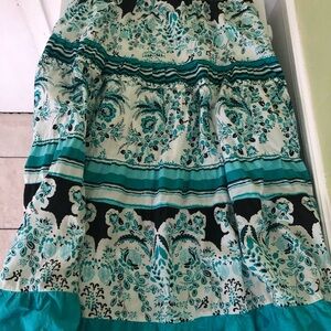 Choices VINTAGE Blue and White Maxi Skirt